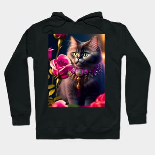 Fall in Love with Persian Cat and Roses Hoodie